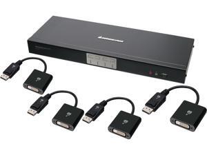 IOGEAR GCS1784DPKIT 4-Port Dual-Link DVI and DisplayPort KVMP Kit with 7.1 Audio (TAA Compliant)