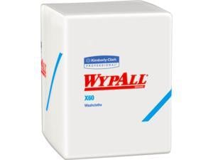 WypAll X60 Washcloths (41083) with Hydroknit, 12.5 x 10, White, Quarterfold, 8 Packs / Case, 70 Sheets / Pack