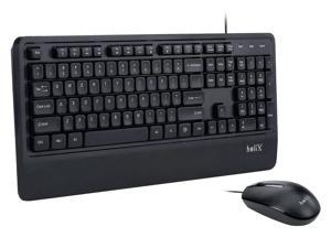 Helix HKM100 Wired Black Keyboard and Mouse 