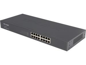 TP-LINK TL-SG1016 10/100/1000 Mbps Unmanaged 16-Port Gigabit Rackmountable Switch, Metal Case, Power-Saving