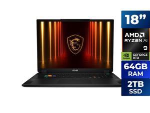 MSI Stealth A18 AI+ - AMD Ryzen AI 9 HX 370 - GeForce RTX 5080 - 64GB RAM - 2TB SSD - 18" 120Hz 3840 x 2400 Mini-LED - Windows 11 Home (Stealth A18 AI+ A3XWIG-009US )