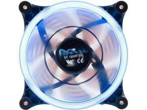 APEVIA 12L-CBL 120mm Blue LED 120mm x 120mm x 25mm 4pin+3pin Blue LED Case Fan w/ 30 x Blue LEDs & Anti-Vibration Rubber Pads