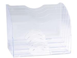  Rubbermaid 94600ROS Optimizers Four-Way Organizer with Drawers  Plastic 10 x 13 1/4 x 13 1/4 Clear : Office Desk Organizers : Office  Products