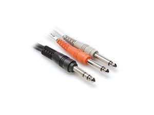 Hosa Model STP-201 1m Insert Cable - 1/4 in TRS to Dual 1/4 in TS Male to Male Hosa Model STP-201 1m Insert Cable - 1/4 in TRS to Dual 1/4 in TS Male to Male
