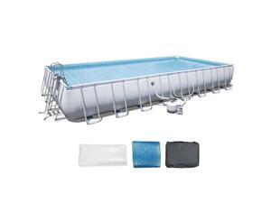 Bestway 56625E 31.3ft x 16ft x 52in Rectangular Frame Above Ground Pool Set 