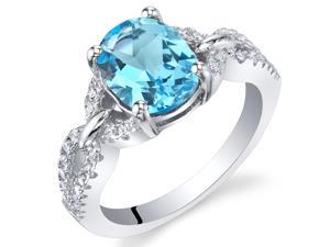 Oravo Swiss Blue Topaz Sterling Silver Forever Ring