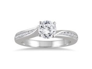 1//10 cttw, 3 Diamond Promise Ring in 10K White Gold Size-12.25 G-H,I2-I3