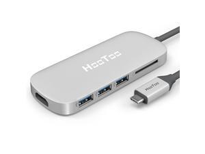 USB C Hub, HooToo USB 3.1 Type-C Adapter with HDMI 4K Output, 3-Port USB 3.0 and Card Reader (No DC IN Port) for MacBook Pro 2016/2017, Google Chromebook and Windows Type C Laptop - Silver USB C Hub, HooToo USB 3.1 Type-C Adapter with HDMI 4K Output, 3-Port USB 3.0 and Card Reader (No DC IN Port) for MacBook Pro 2016/2017, Google Chromebook and Windows Type C Laptop - Silver