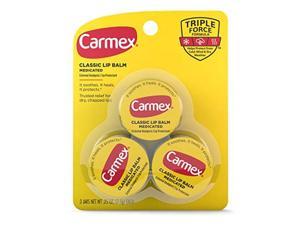 Carmex Medicated Lip Balm Jars, Lip Protectant - Pack of 3