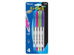 BAZIC G-Flex Dazzle Oil-Gel Ink Pen with Cushion Grip 4 per Pack