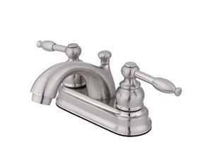 Kingston Brass FB2608KL 4-Inch in Spout Reach Knight 4-Inch Centerset Lavatory Faucet with Brass/ABS Pop-Up, Brushed Nickel