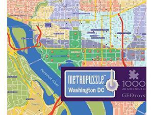 GeoToys Metropuzzle Washington, D.C. 1000 Piece Puzzles for Adults Detailed City Map Geography Jigsaw Puzzle United States City Map Poster.