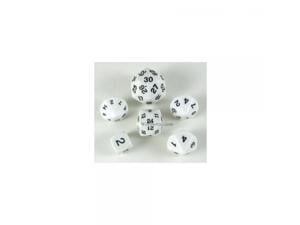 White Special Who Knew 6 Dice Set