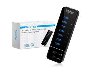HooToo® HT-UH010 7-Port USB 3.0 Hub with 2 Smart-Charging Ports for iPad, iPhone, Smart Phones & Tablets (Latest VIA VL812 Chipset, 12V/5A Power Adapter, 3.3ft USB Data Cable) HooToo® HT-UH010 7-Port USB 3.0 Hub with 2 Smart-Charging Ports for iPad, iPhone, Smart Phones & Tablets (Latest VIA VL812 Chipset, 12V/5A Power Adapter, 3.3ft USB Data Cable)