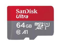 SanDisk 64GB Ultra Class 10/UHS-I (U1) microSDXC 140 MB/s Read  104 MB/s Write Card and SD Adapter