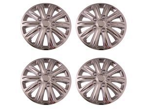 Set of 4 Chrome 15 Inch Aftermarket Replacement Hubcaps with Metal Clip Retention System - Aftermarket Part: IWC420/15C
