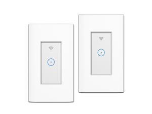2 pcs Geekbes WiFi Smart Switch Remote Control Panel Works with Alexa and Google Assistant - White