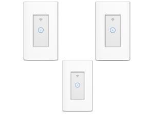 3pcs Geekbes WiFi Smart Switch Remote Control Panel Works with Alexa and Google Assistant - White