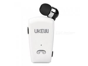 Retractable Wireless Bluetooth Earbud Headset with Built-in Microphone - White Retractable Wireless Bluetooth Earbud Headset with Built-in Microphone - White