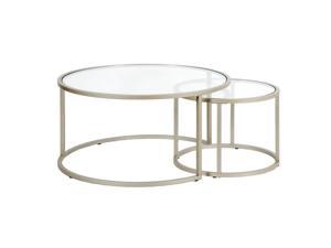 Watson Round Nested Coffee Table in Satin Nickel