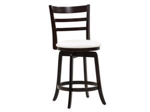 Woodgrove Counter Height Barstool in Espresso and White Leatherette