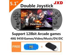 JXD new 5.1 Inch 48GB Built-in 94500 No-Repeat Games double joystick 128Bit video game console support arcade neogeo/cps/gba/gbc/gb/sfc/fc/sega game with MP4 MP5 Function JXD new 5.1 Inch 48GB Built-in 94500 No-Repeat Games double joystick 128Bit video game console support arcade neogeo/cps/gba/gbc/gb/sfc/fc/sega game with MP4 MP5 Function