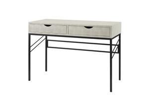 Vetti 44' Faux Shagreen 2 Drawer Desk - Off White
