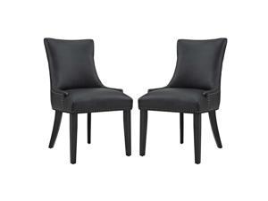 Ergode Marquis Dining Chair Faux Leather Set of 2 - Black