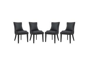Ergode Marquis Dining Chair Faux Leather Set of 4 - Black
