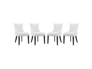 Ergode Marquis Dining Chair Faux Leather Set of 4 - White