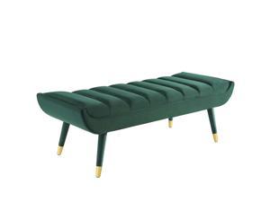 Ergode Guess Channel Tufted Performance Velvet Accent Bench - Green