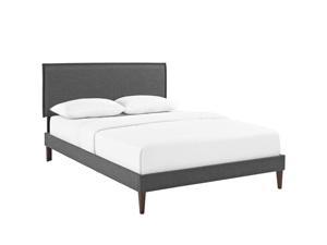 Ergode Amaris Full Fabric Platform Bed with Squared Tapered Legs - Gray