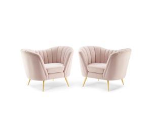 Ergode Opportunity Performance Velvet Armchair Set of 2 - Pink