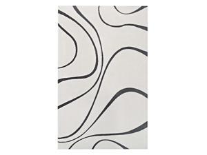 Ergode Therese Abstract Swirl 5x8 Area Rug - Ivory and Charcoal