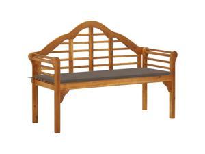 vidaXL Patio Queen Bench with Cushion 53.1' Solid Acacia Wood
