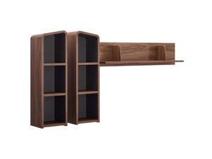 Omnistand Wall Mounted Shelves Walnut Gray