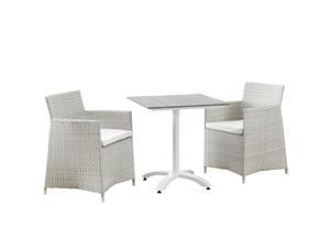 Junction 3 Piece Outdoor Patio Dining Set - Gray White