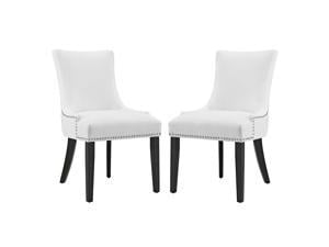 Marquis Dining Chair Faux Leather Set of 2 - White