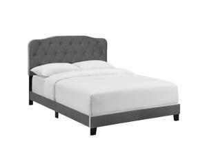 Amelia Full Upholstered Velvet Bed - Gray