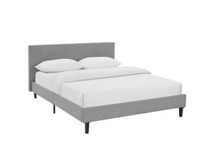 Linnea Queen Fabric Bed - Light Gray