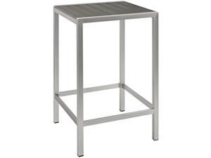 Shore Outdoor Patio Aluminum Bar Table - Silver Gray