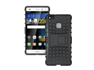 Ascend P9 Lite 2016 Case, Hard PC+Soft TPU Shockproof Tough Dual Layer Cover Shell for 5.2" Huawei Honor 8 Smart/G9 Lite, Black