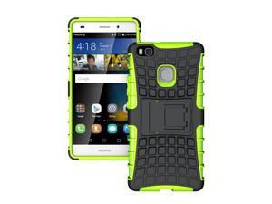 Ascend P9 Lite 2016 Case, Hard PC+Soft TPU Shockproof Tough Dual Layer Cover Shell for 5.2" Huawei Honor 8 Smart/G9 Lite, Green