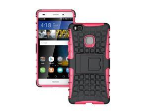 Ascend P9 Lite 2016 Case, Hard PC+Soft TPU Shockproof Tough Dual Layer Cover Shell for 5.2" Huawei Honor 8 Smart/G9 Lite, Rose