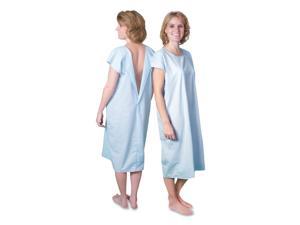 Cloth Patient Gown Cotton-Polyester Blend Large: Chest Size 38' to 42' Blue PRO953LRG