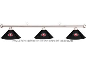 Imperial International Island Lights Ceiling Lighting Nfl San Francisco 49ers Black Metal Shade Chrome Bar Billiard Pool Table Light