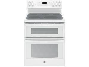 GE JB860DJWW 30" Freestanding Electric Double Oven Range with Convection 6.6 cu. ft. Total Capacity 3 Total Oven Racks and 5 Cooktop Elements in White GE JB860DJWW 30" Freestanding Electric Double Oven Range with Convection 6.6 cu. ft. Total Capacity 3 Total Oven Racks and 5 Cooktop Elements in White