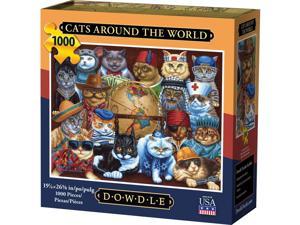 Dowdle Folk Art, Cats Around the World 1000pc Puzzle
