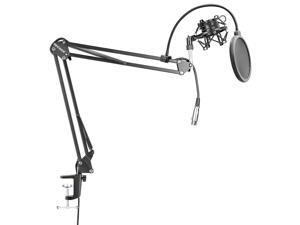 Neewer NW-35 Table-top Microphone Suspension Boom Scissor Arm Stand with Built-in XLR Male to Female Cable, Shock Mount, 6 inch Mic Pop Filter for Radio, Broadcast, Studio and Home Recording (Black) Neewer NW-35 Table-top Microphone Suspension Boom Scissor Arm Stand with Built-in XLR Male to Female Cable, Shock Mount, 6 inch Mic Pop Filter for Radio, Broadcast, Studio and Home Recording (Black)