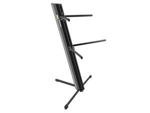 Neewer Keyboard Stand, Solid Aluminum-Alloy Construction, 2-tier Column Design with Boom Pocket and 2-bar Arms¬Tripod Base for Electronic Keyboard (Black) Neewer Keyboard Stand, Solid Aluminum-Alloy Construction, 2-tier Column Design with Boom Pocket and 2-bar Arms¬Tripod Base for Electronic Keyboard (Black)